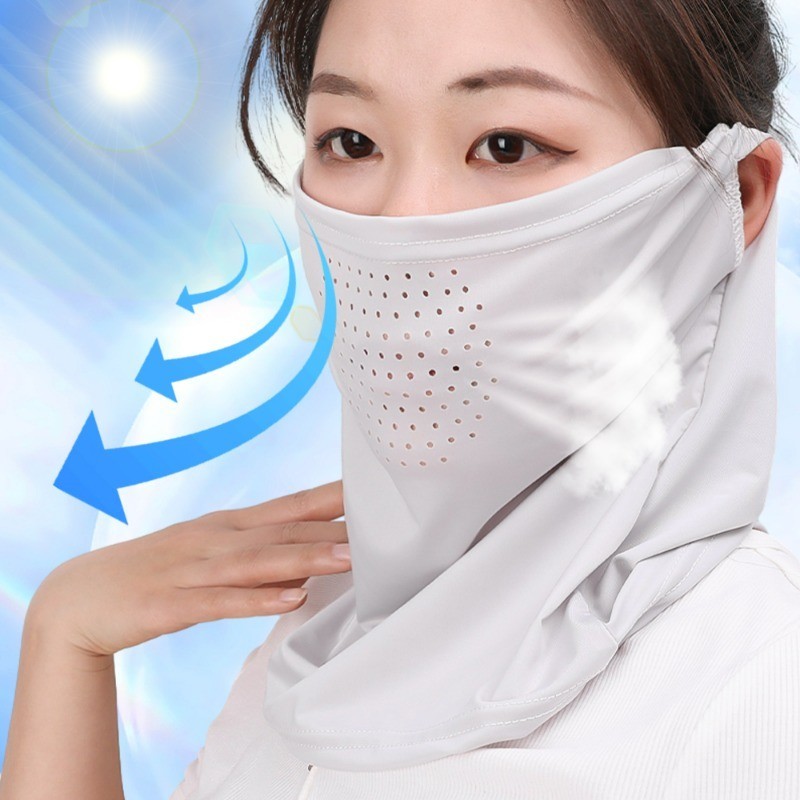 Mặt nạ chống nắng nam nữ ​- Bọc cổ chống tia cực tím ​- Ice Silk Chống Nắng Thoáng Khí ​- Dành cho xe đạp, lái xe, chạy bộ ​- Khăn mặt thể thao ngoài trời mùa hè