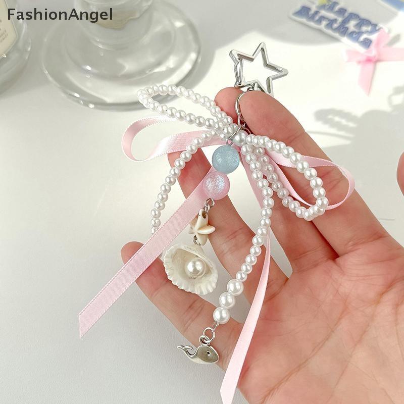 FashionAngel Hồng Ruy Băng Nơ Túi Mặt Dây Chuyền Ngọc Trai Móc Khóa Mặt Dây Chuyền Trái Tim Nữ Tính Tinh Tế Mặt Dây Chuyền Túi Trang Trí Móc Khóa VN