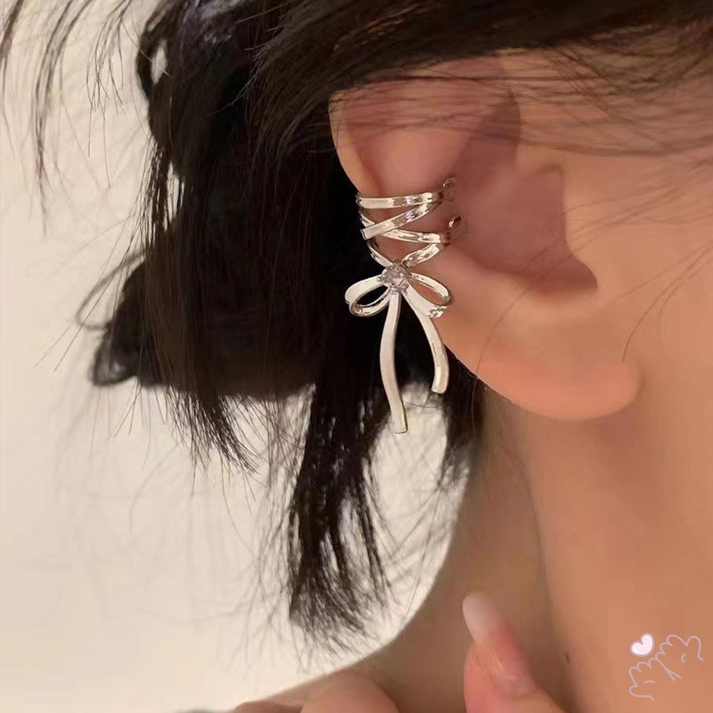Kẹp tai ruy băng khí chất dành cho nữ Bảo quản màu sắc Vòng đeo tai không phai màu