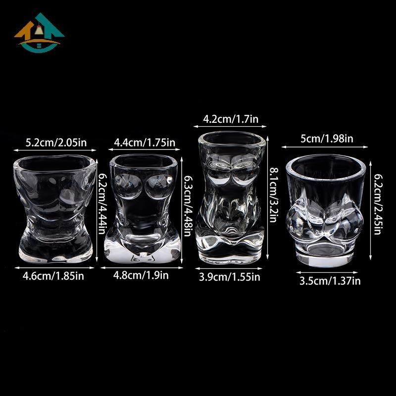 Fengjue 1 Mới Độc Đáo Cốc Bia Ngộ nghĩnh Nam Nữ Hình Cơ Thể Trong Suốt Rượu Thủy Tinh Thanh Drinkware Cocktail Cốc Cà Phê Nước ép Teacup TH