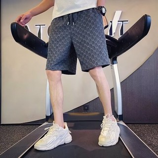 Quần short nam DICHUANGZHE, mỏng, thiết kế họa tiết, dáng rộng và đa năng để mặc thể thao, quần năm phần tư