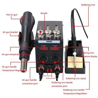 Trạm Hàn BGA 8586D – Màn Hình Kép, Bút Khí Nóng, Nâng Cấp Hàn Điện Chuyên Dụng
