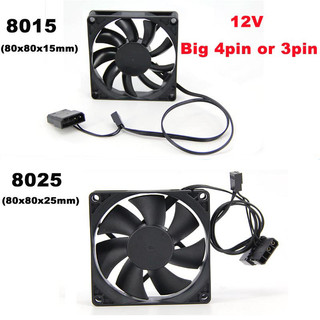 DC 5V 12v 24V 8cm 8010 8015 8025 3pin 4pin xh 2.54 Quạt làm mát không chổi than 80x25mm Tản nhiệt tản nhiệt 80x10 80 * 15 Dành cho vỏ PC GPU 2F @ VN
