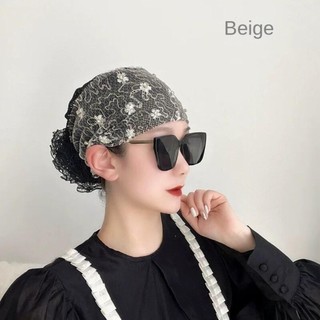 Turban Ren Thêu Full Cover Cho Phái Nữ, Màu Trắng Co Dãn, Xu Hướng Thời Trang Mới