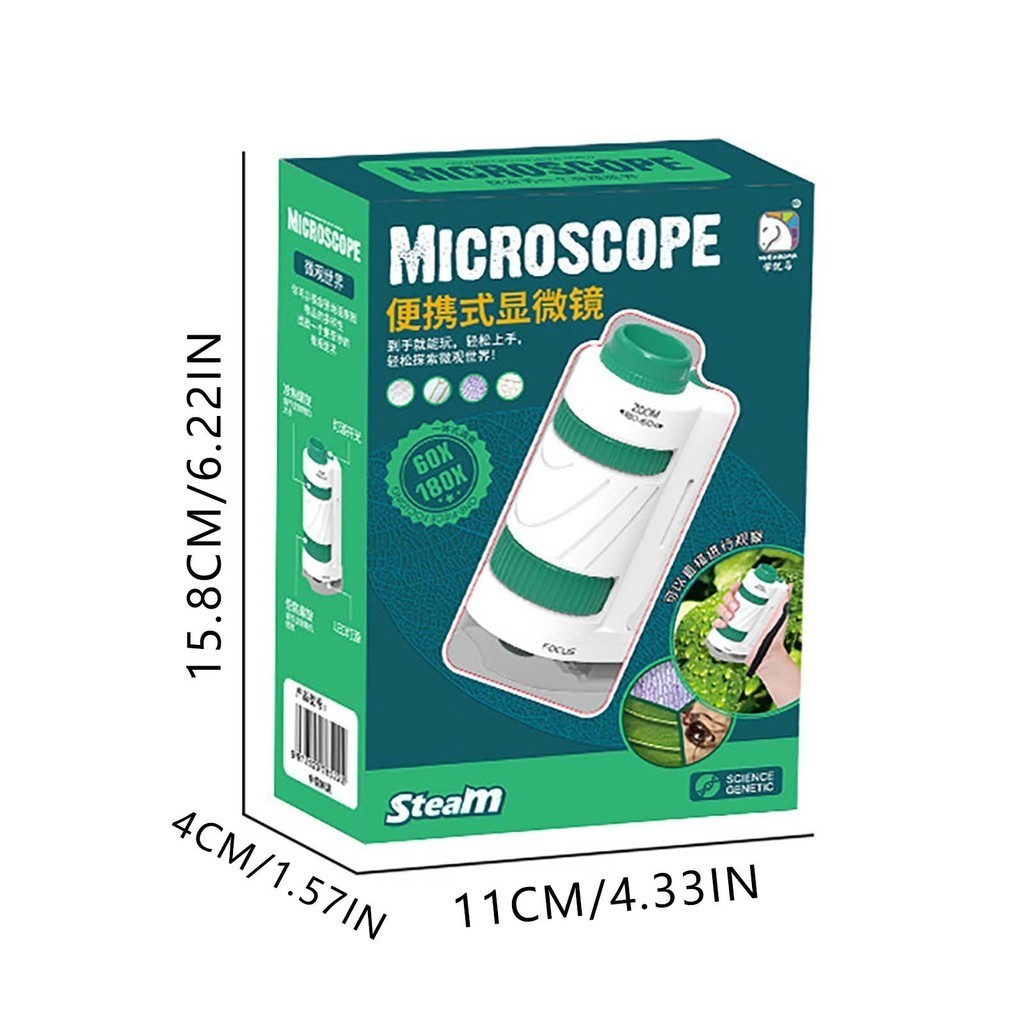 Minilabsters Miniscope Kids 60 180x Túi cầm tay có đèn Led cầm tay để khám phá khoa học