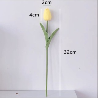 Mới 10 Hoa giả Hoa tulip Bunnies chất liệu PU cao cấp nhiều mẫu lưa chọn Decor trang trí nhà cửa xinh xắn màu tự nhiên