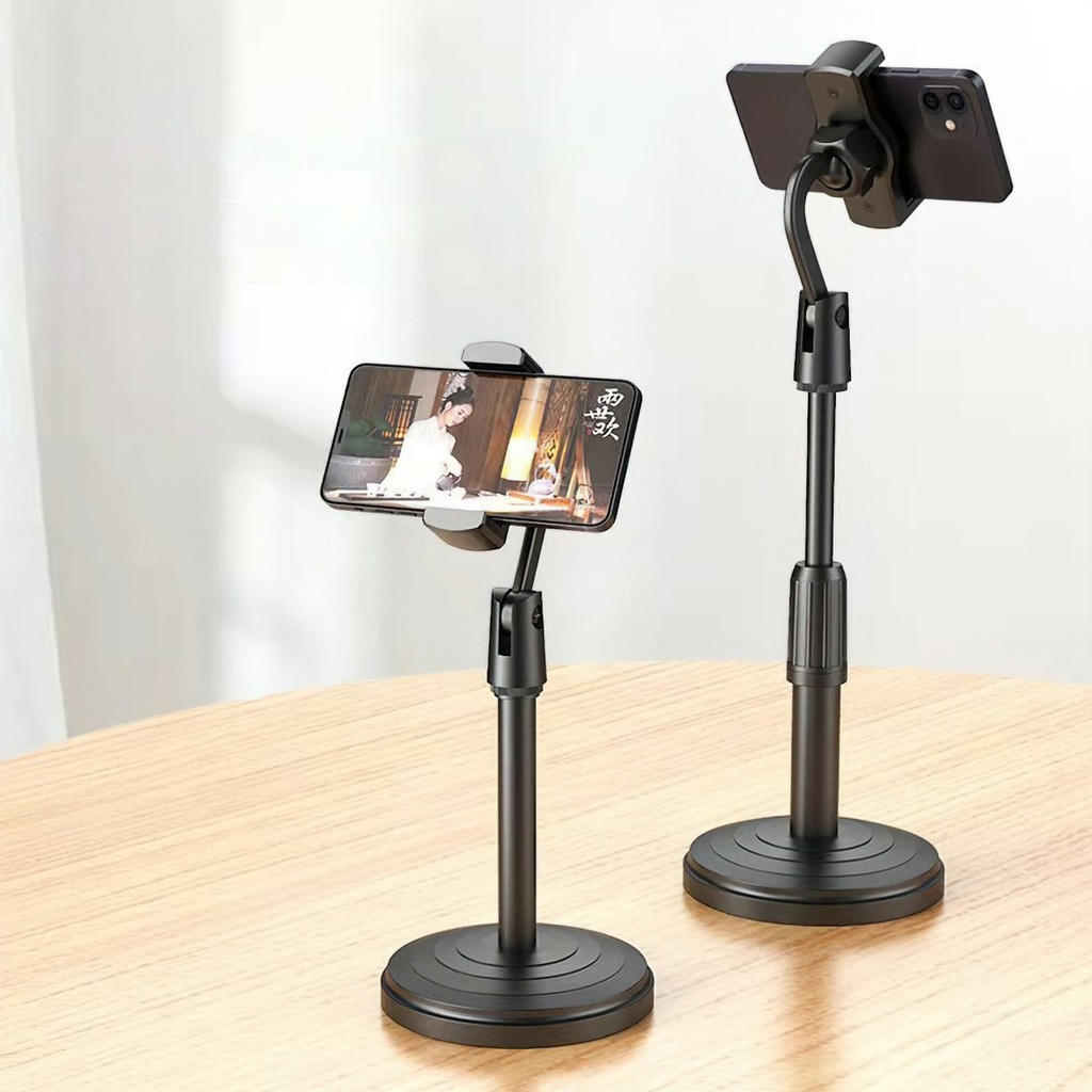 Giá Đỡ Kẹp Điện Thoại Microphone Stands Đế Tròn Để Bàn, Xoay 360 Độ Có thể điều chỉnh chiều cao 25-35cm FETA