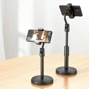 Giá Đỡ Kẹp Điện Thoại Microphone Stands Đế Tròn Để Bàn, Xoay 360 Độ Có thể điều chỉnh chiều cao 25-35cm FETA