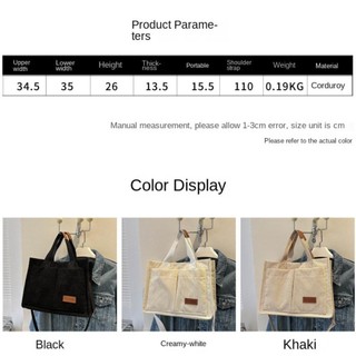 HOBBYIN Túi Tote, Túi đeo vai vải nhung dung tích lớn nhiều túi, Túi đeo vai vải nhung có tay cầm hàng đầu sành điệu