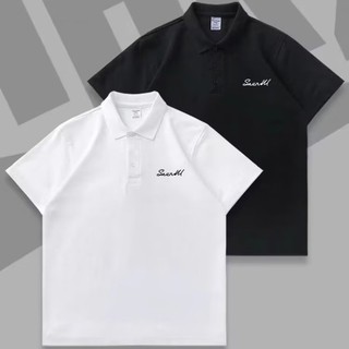 DICHUANGZHE Áo sơ mi polo ve áo thoáng mát thời trang dành cho nam giới Áo thun ngắn tay in hình đơn giản