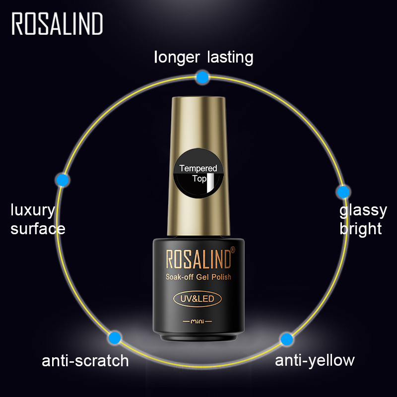 Ảnh Rosalind Cường Lực Top Coat Gel Sơn Móng Tay Ngâm Tắt UV Móng Tay Đế Top Coat Gel Ba Lan Để Bảo Vệ Móng Tay 4