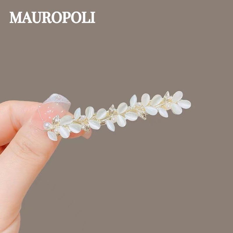 Mauropoli [Sẵn Sàng] Kẹp Tóc Tai Lúa Mì Opal Tính Khí Phù Hợp Tất Trận Đấu Mỏ Vịt Niche Độc Đáo Cao Cấp Phụ Kiện Bên Nữ
