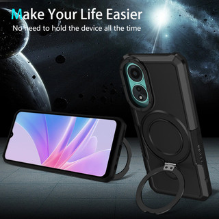 Dành Cho OPPO A78 5G / A58 4G Ốp điện thoại Có Giá Đỡ Vòng PC Cứng Cạnh TPU Mềm Cấp Quân Sự Chống Rơi Vỏ Mỏng Chống Sốc