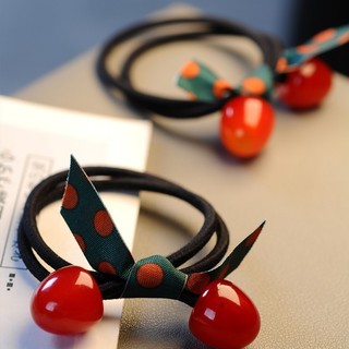 Red Cherry Độ Đàn Hồi Cao Nơ Bền Băng Đô Quấn Tóc Dây Co Giãn Cho Nữ