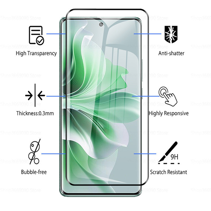 Dành Cho OPPO Reno 11 Pro 5G Phiên Bản Toàn Cầu Kính Cường Lực Full Cover Cong HD 9H Bảo Vệ Màn Hình