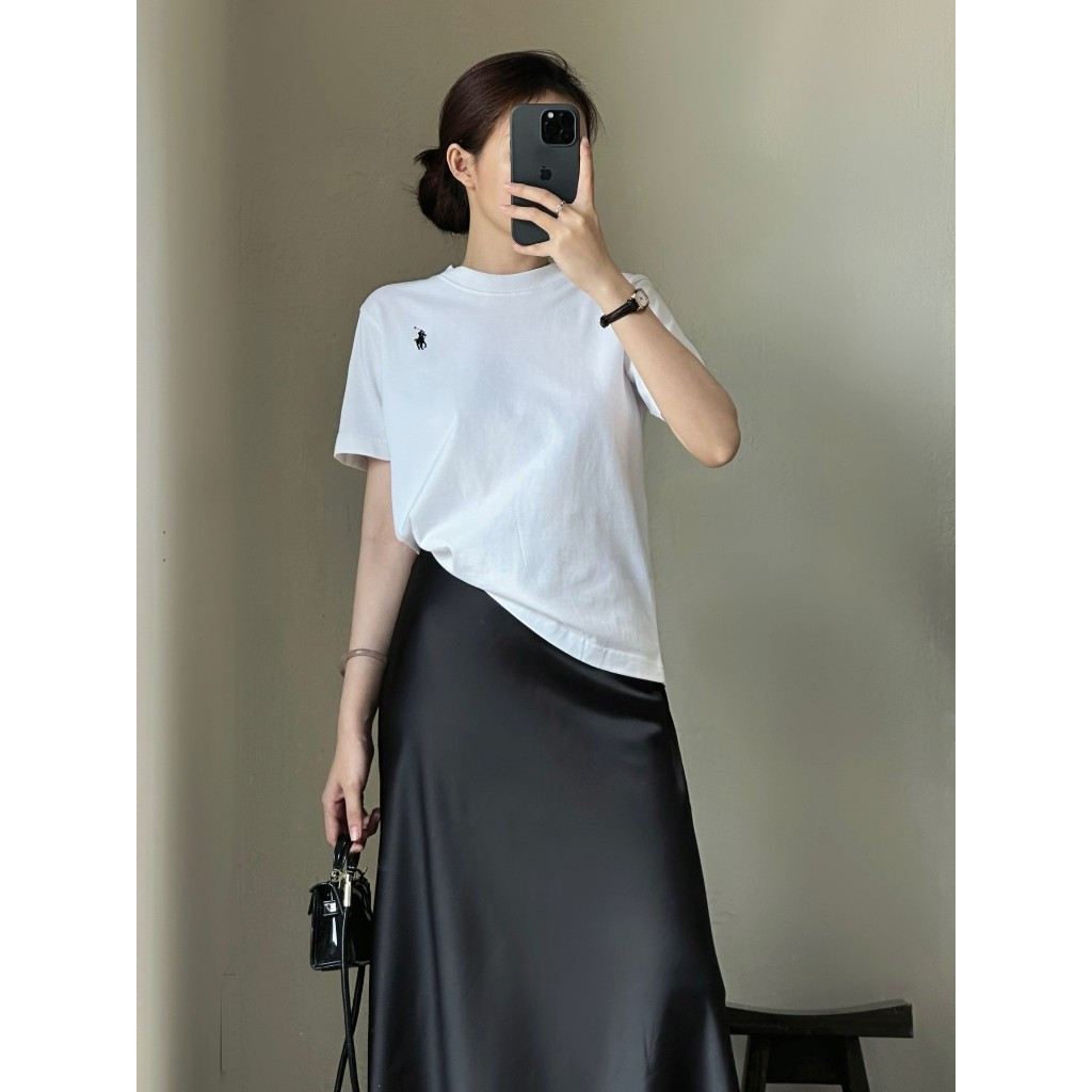 Áo Thun Nữ Cổ Tròn Thêu Hình Ngựa, Áo Phông Ngắn Tay Dáng Vừa Cotton Co Giãn nhiều màu basic- AT05