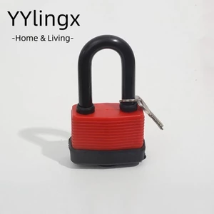 YYlingx Ổ khóa thép nhiều lớp, Còng dài / ngắn bằng sắt hiện đại / thời trang, Khóa 38.8 / 22.7 / 58.9mm Cửa khóa hàng ngày màu đỏ bền