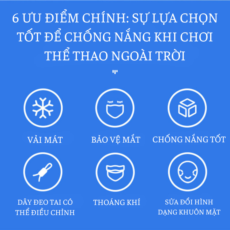 Khẩu Trang 3D Chống Nắng UPF 50+, Chống Tia UV Cực Tốt, Ôm Khít Mặt, Chất Vải Mát Lạnh, Nhẹ Và Thoáng Khí hot trend