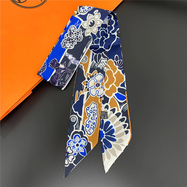 Túi Thắt Lưng Khăn Lụa Tay Cầm Khăn Lụa Khăn Giả Lụa Twill Lụa Dải Dài Khăn Nhỏ Streamer Nhỏ In Hai Mặt Hẹp – 4