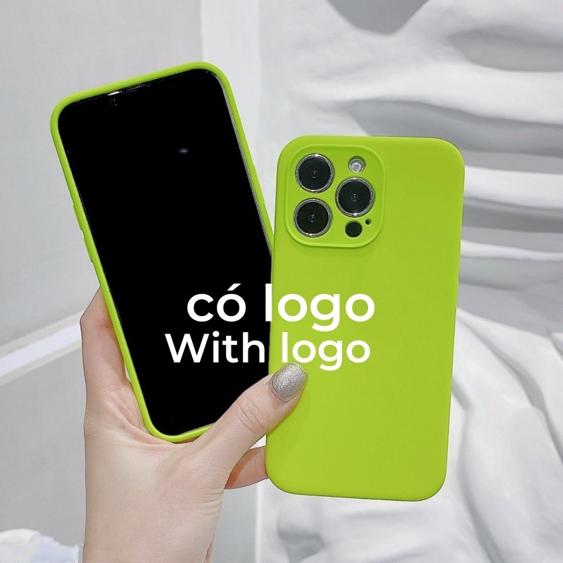 Vỏ silicon màu xanh tươi sáng cho iPhone 17 / 16 / 15 / 14 / 13 / 12 / 11 / Pro max / Plus Bảo vệ vỏ chống rơi