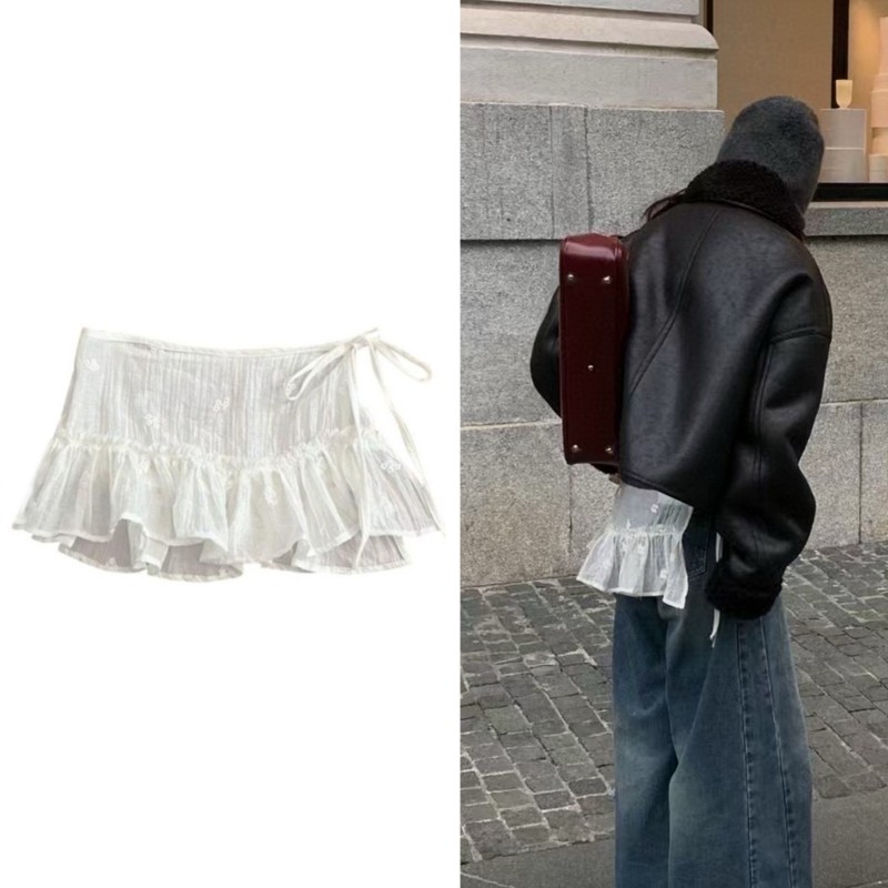 Coo Ren Lớp Giả Top Dưới Quét Váy Áo Sơ Mi Mở Rộng Lớp Nửa Trượt
