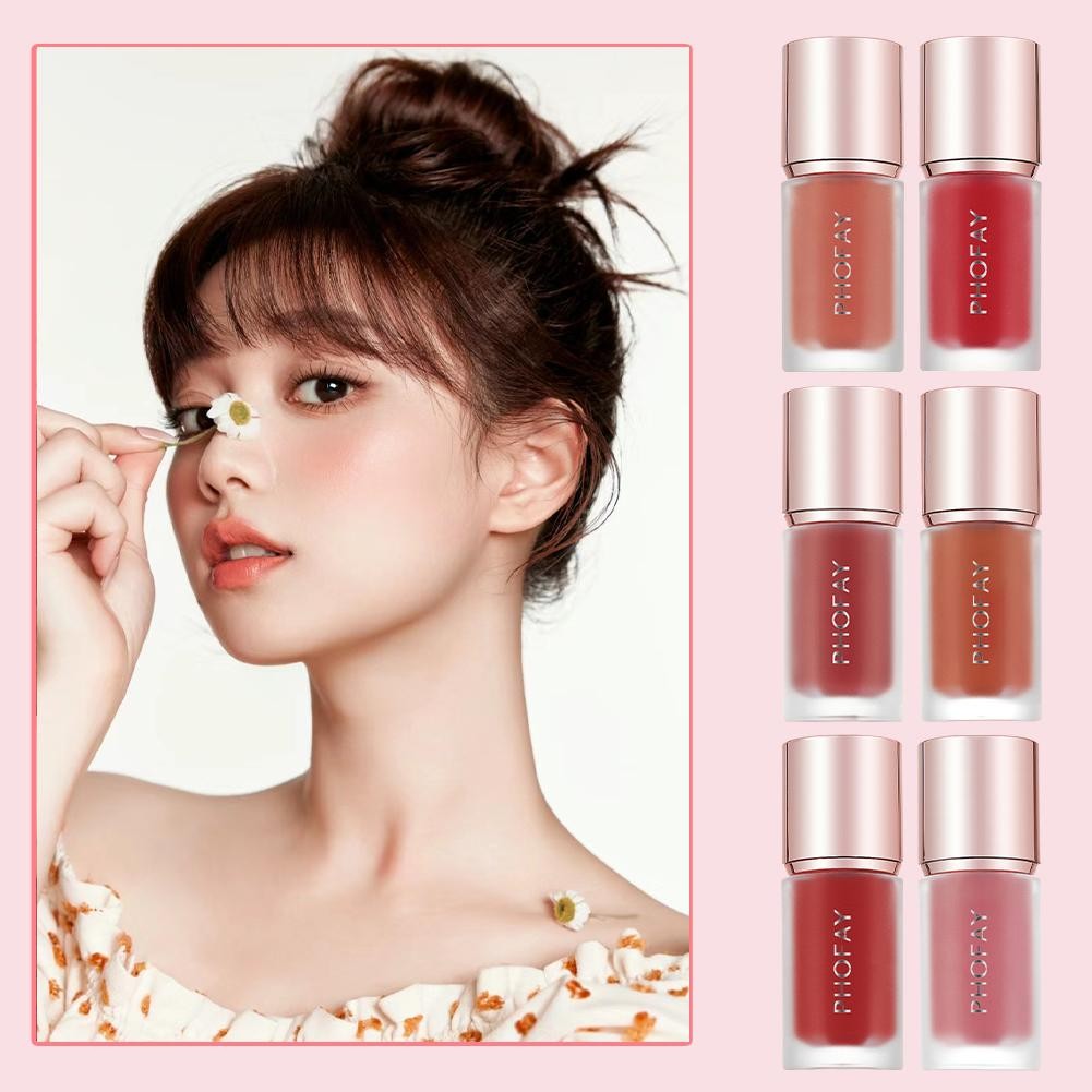 Phofay Face Liquid Blush Hangover Red Wine Natural Tint Cosmetics On Blusher Matte Make Cream I4m5