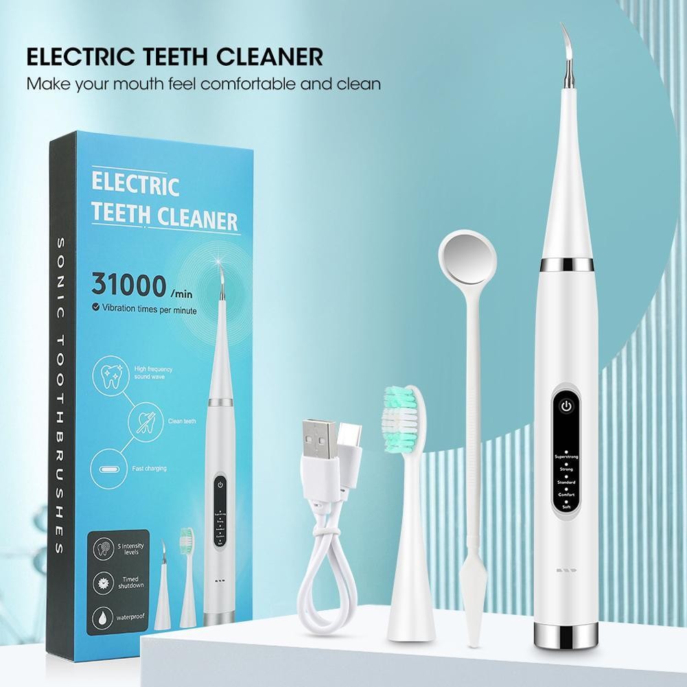 Máy làm sạch răng bằng điện Máy cạo răng không thấm nước Chăm sóc răng miệng Nha khoa Thìa cạo Tartar O9c2