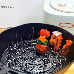 Gcdhome 10 Chiếc Nồi Chiên Không Khí Lò Nướng Dọc Xiên Nướng Phụ Kiện Đa Năng Thực Phẩm Thép Không Gỉ 304 Kim Nướng Đặc Biệt HOT