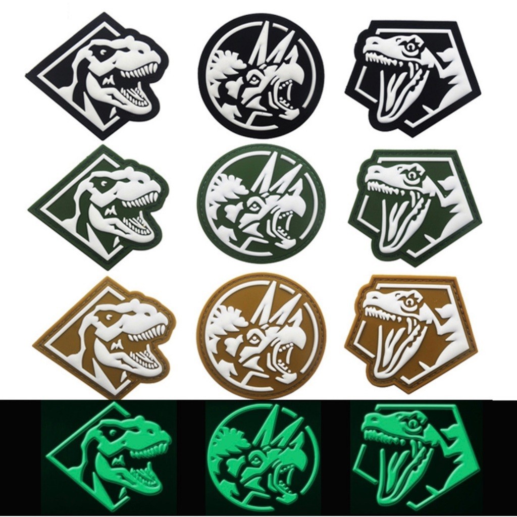 Patch_miếng dán PVC velcro dạ quang khủng long _tactical