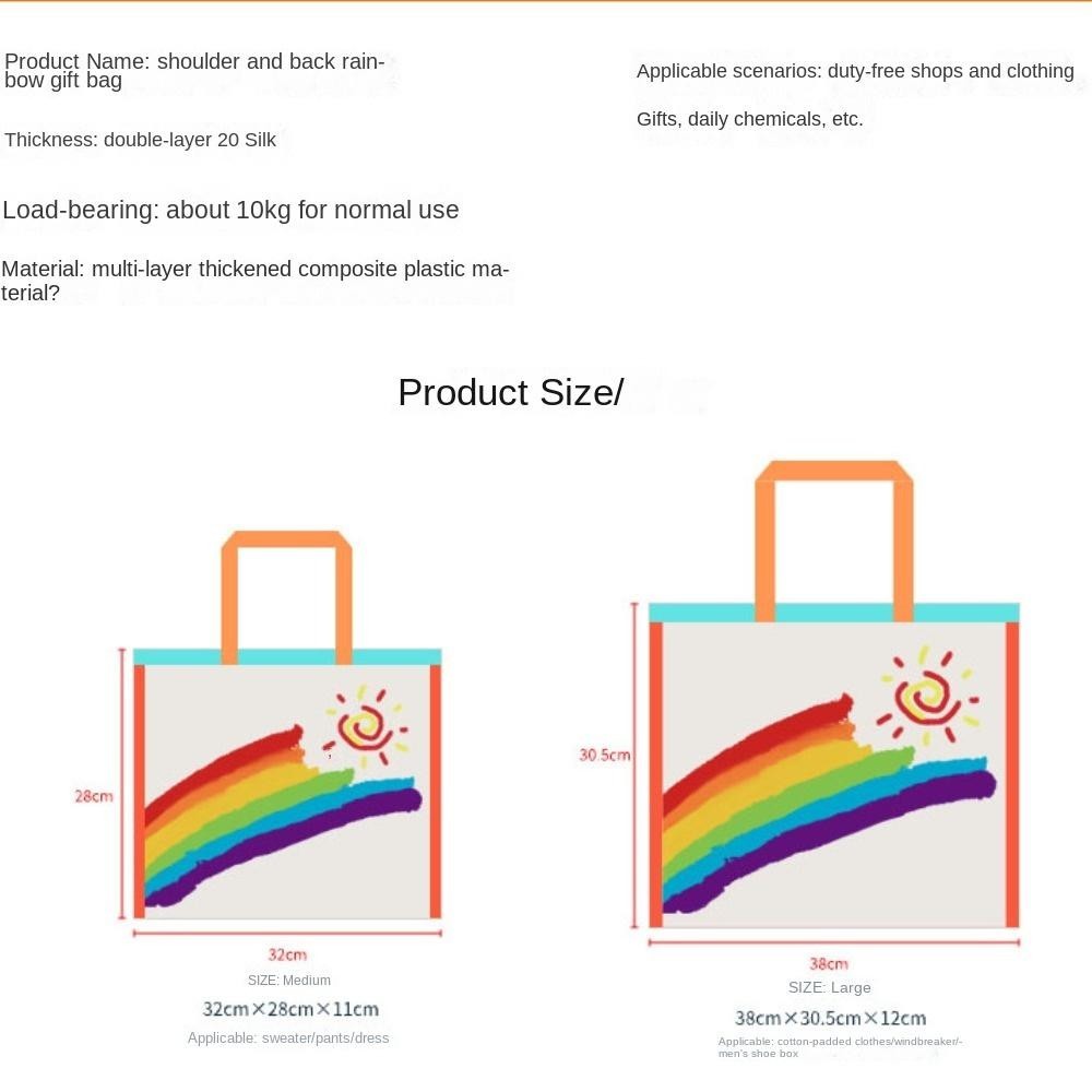 Túi xách HOBBYIN, Túi đeo vai cầu vồng dung tích lớn PVC, Túi đựng đồ bơi chống nước bán chạy Cắm trại