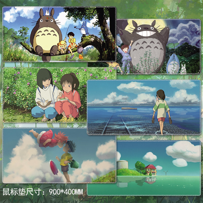 Totoro Anime Miếng Lót Chuột 60x30cm Miyazaki Hayao Spirited Away Bonya Bàn Phím Hoạt Hình Dễ Thương Bàn Văn Phòng Lớn Miếng Lót Bàn
