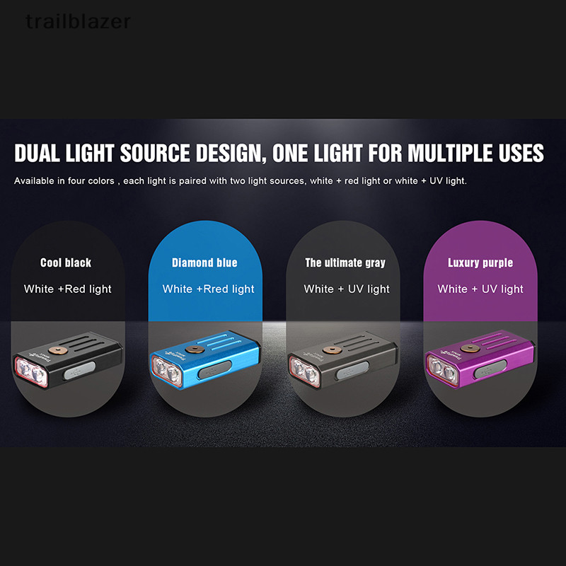 Đèn pin Uv có thể sạc lại Trailblazer Trustfire ​Đèn pin Led Minix 320 UvRed Kechain mới