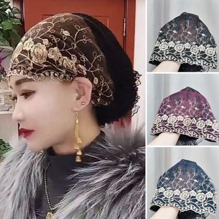 Mũ Hồi Giáo HEARLY, Mũ Baotou thêu ren, Mũ cầu nguyện mùa hè bằng vải Cotton dành cho nữ