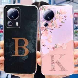 Dành Cho Xiaomi 13 Lite Ốp Lưng Thời Trang Mới Chữ Hoa Trong Suốt Silicon Mềm Cho Xiaomi Mi 13 Lite 13Lite Vỏ Điện Thoại