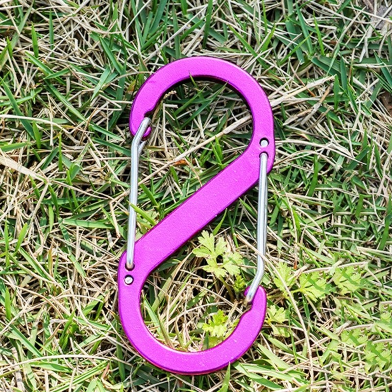 Mon Hợp Kim Nhôm Hình Chữ S Nhỏ Carabiner Kẹp Đôi Móc Ngoài Trời Chống Trộm Ba Lô Khóa Mini Khóa Carab