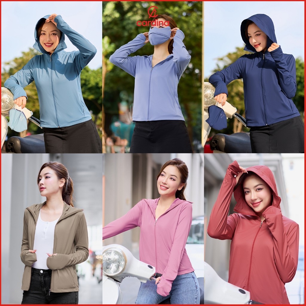 (SALE  SẬP) Áo chống nắng nữ CARDINA 2 lớp gấu suôg với CN cool max chống tia UV tia cực tím 4NHF02