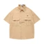 Tianlesiwei American Street College Style Áo Sơ Mi Đa Năng Mùa Hè Retro Waffle Hip-Hop Unisex Phong Cách Áo Sơ Mi Tay Ngắn