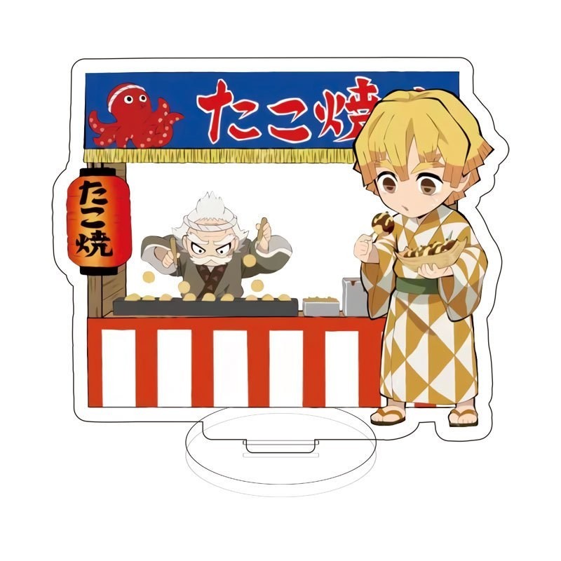 (mini 8cm) Mô hình KIMETSU NO YAIBA ver QUÁN ĂN standee in hình anime chibi tượng mica trang trí trưng bày