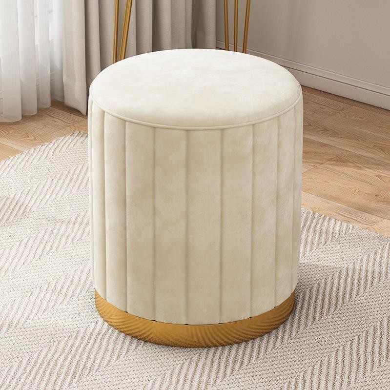 Ghế đôn sofa bọc nỉ nhung, ghế đôn sofa tròn, ghế đôn bàn trang điểm decor  chân sắt | Shopee Việt Nam