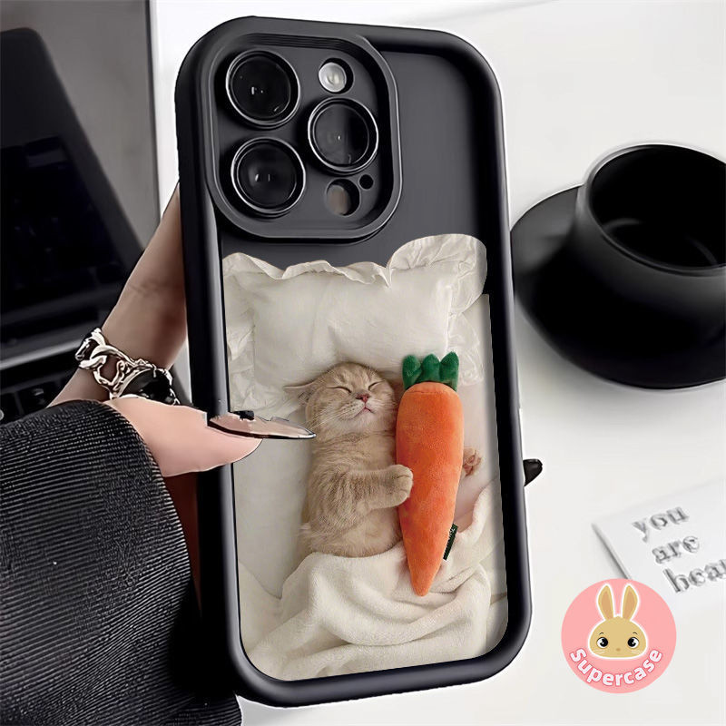 Ốp Điện Thoại Mèo Vui Nhộn Cho OPPO A6 GT Max A5 A5i Pro F31 Pro Plus Reno 15 14 Find X9 Pro X8S X8 Ultra K13 Turbo Pro Mèo Ngủ Có Cà Rốt Vỏ Điện Thoại Dễ Thương