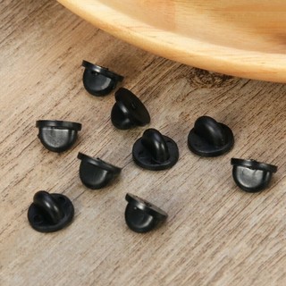 50 Chiếc Mặt Sau Pin Cao Su PVC Màu Đen - Bướm Clutch Tie Tack Ve Áo - Giữ Đồng Nhất, Thay Thế Huy Hiệu - Giá Đỡ Khóa Pin Cap - Phụ Kiện Quần Áo DIY