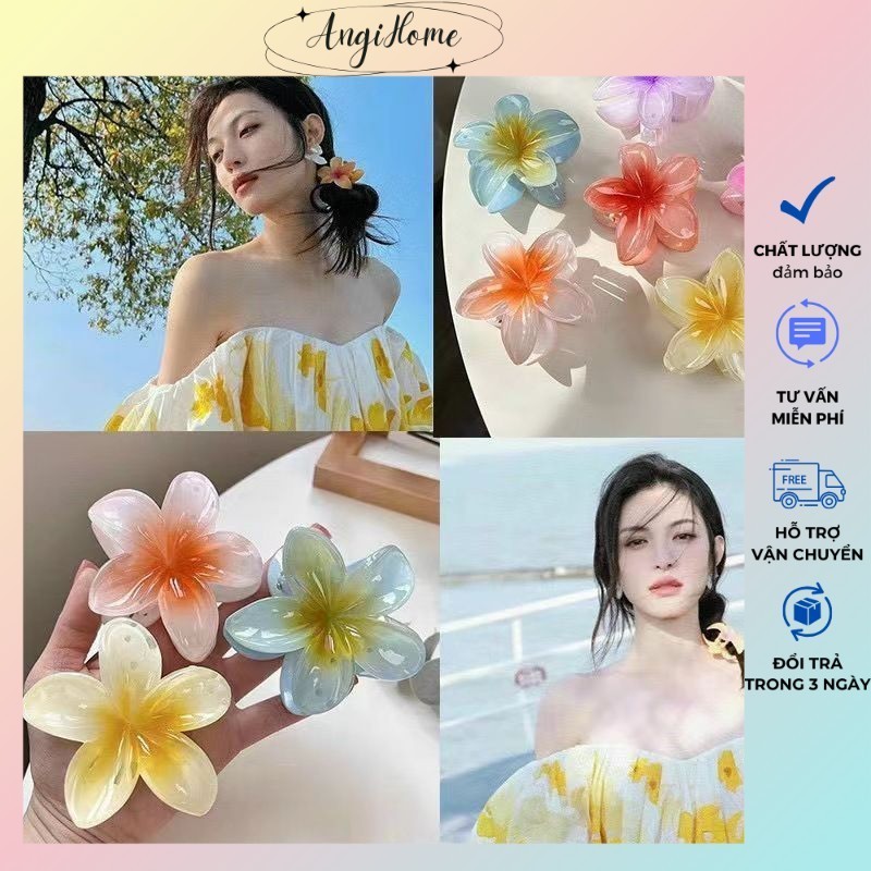 Kẹp tóc hình hoa sứ màu kẹo ngọt phong cách Hàn Quốc siêu xinh 8cm ANGIHOME