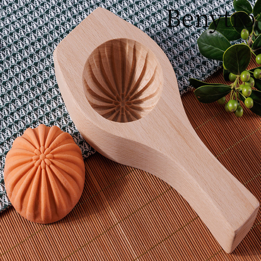 Benytro Dụng cụ nhồi bông hấp, Phiên bản làm sâu Khuôn bánh mì hấp bằng gỗ nguyên khối, Phụ kiện nhà bếp hợp thời trang Dụng cụ mài gỗ màu gỗ tự nhiên
