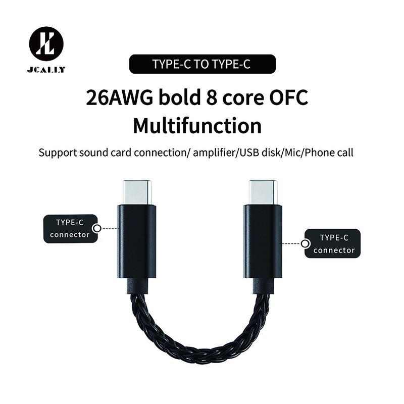 Cáp chuyển đổi đa chức năng JCALLY OTG USB-C sang USB-C Thích hợp cho dây giao diện Android Type-C Cáp sạc OT04