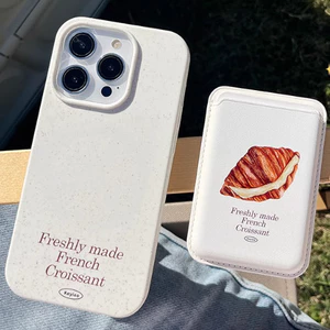 Bánh mì đáng yêu Vỏ có thể phân hủy sinh học Thích hợp cho Iphone 11 12promax 12 13 14 15 pro max Ốp điện thoại ví 14promax 15pro