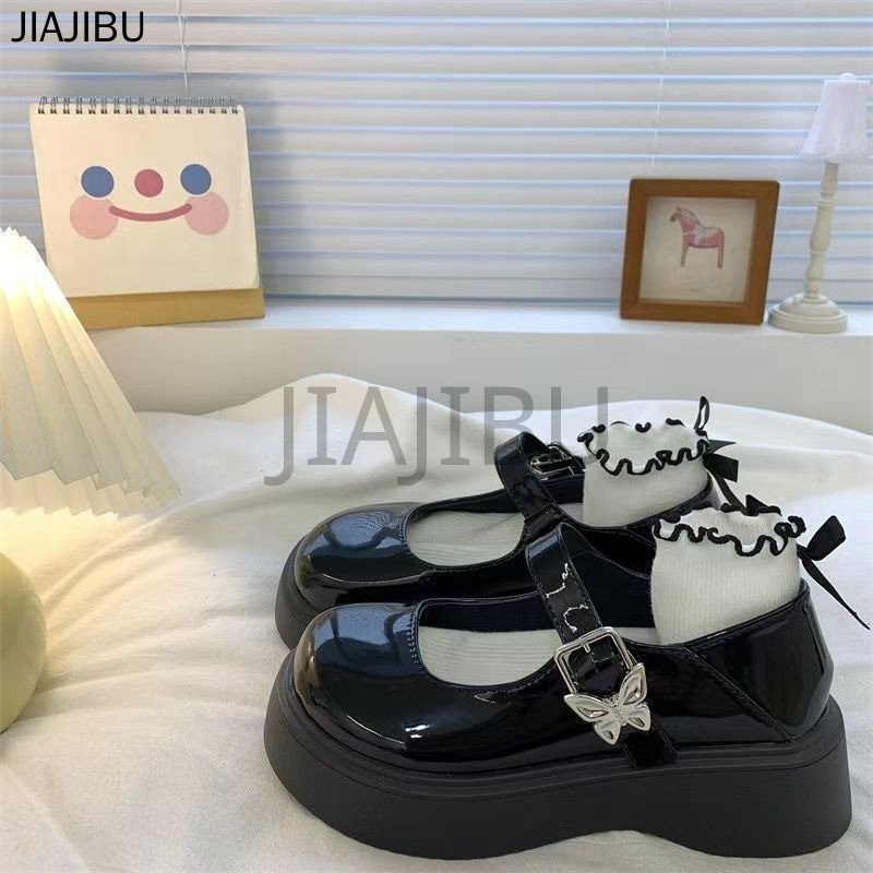 Size 34-46 Korean Fashion Round Toe Platform Mary Jane Shoes Giày Nữ Cỡ Lớn 45 Giày Mũi To Chống Trượt Phong Cách Anh Quốc 44 Giày Da Nhỏ Lolita Đồng Phục JK Nhật Bản 43 Giày Học Sinh Cao Gót Màu Đen 42 French Cosplay Soft-soled Doll Shoes Giày Công Chúa