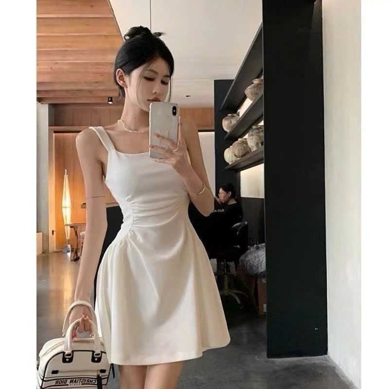 Váy đầm nữ dáng ngắn 2 dây thiết kế chiết eo tôn dáng phong cách tiểu thư sang chảnh XIMIMI SP275