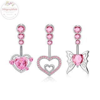 Sthb Thời Trang Rốn Nhẫn Tinh Tế Zircon Nơ Trái Tim Bụng Nút Nhẫn Xuyên Barbell Mặt Dây Chuyền Dành Cho Nữ Bé Gái Cơ Thể Xuyên Trang Sức VN