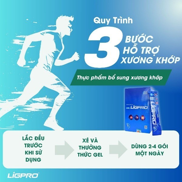 Thực phẩm bổ sung gel xương khớp LIGPRO 20 Gói x 25ml Bổ sung gel xương khớp khi vận động thể thao thethaochinhhang