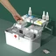 Tủ thuốc YYLINGX, Hộp đựng thuốc 3 lớp bằng nhựa lưu trữ, Di động dung tích lớn chống bụi có tay cầm Dụng cụ sắp xếp khẩn cấp y tế Văn phòng